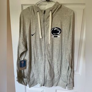 Nike Penn State University PSU zip up hoodie XL light heather grey NWT